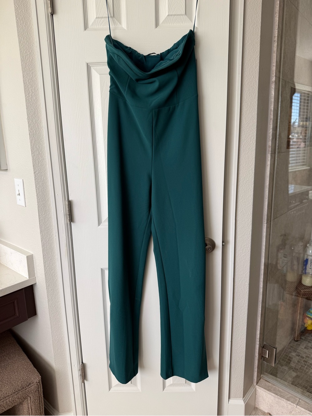 Abercrombie & Fitch Strapless Corset Jumpsuit in Teal - Women’s Medium Tall
